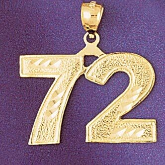 Dazzlers Jewelry Number 72 Pendant Necklace Charm Bracelet in Yellow, White or Rose Gold 950972, MP…