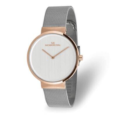 Mens Mountroyal Rose-Tone White Dial Watch Stainless Steel XWA6397, MPN: XWA6397,