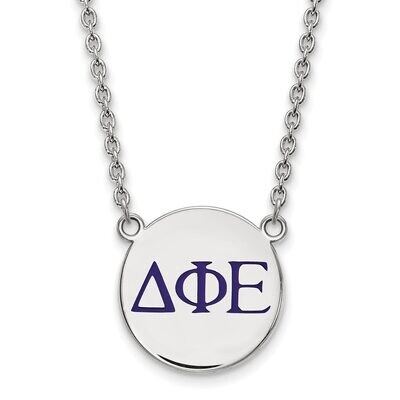 Delta Phi Epsilon Small Enameled Pendant with 18 Inch Chain Sterling Silver SS028DPH-18, MPN: SS028…