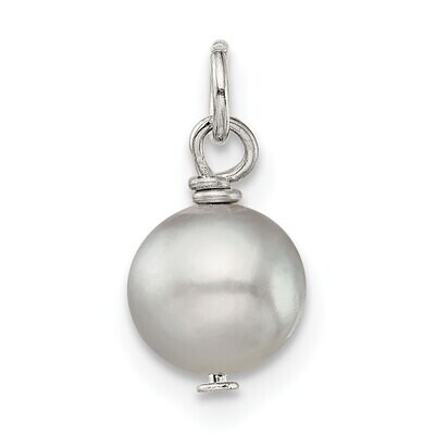 7mm Grey Freshwater Cultured Pearl Charm Sterling Silver SS4963G, MPN: SS4963G,
