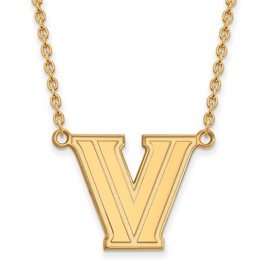 Villanova University Large Pendant with Necklace Gold-plated Sterling Silver GP009VIL-18, MPN: GP00…