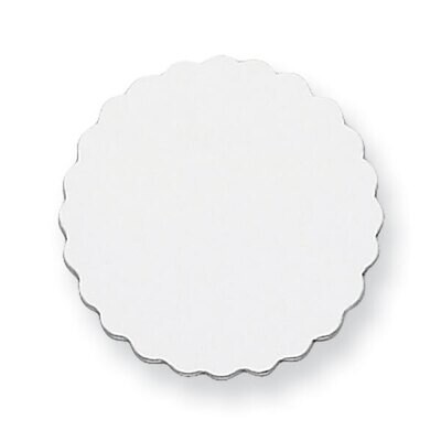Scalloped Circle Stamping Sterling Silver Rhodium-plated SS1266, MPN: SS1266,