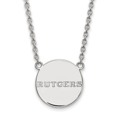 Rutgers Large Disc Pendant Sterling Silver SS027RUT-18, MPN: SS027RUT-18, 886774697109