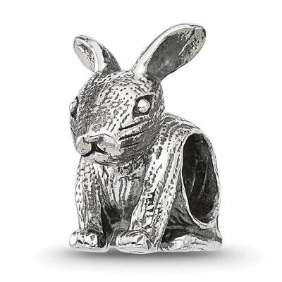 Antiqued Bunny Bead Sterling Silver QRS4429, MPN: QRS4429,