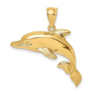 Polished Engraved Dolphin Charm 14k Gold 2-D K7411, MPN: K7411, 637218010936