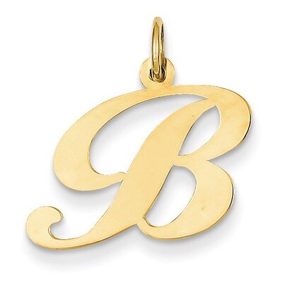 Medium Fancy Script Initial B Charm 14k Gold YC652B, MPN: YC652B, 886774136691