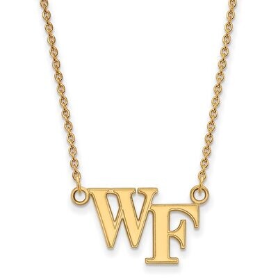 Wake Forest University Small Pendant with Chain Necklace Gold-plated Silver GP009WFU-18, MPN: GP009…