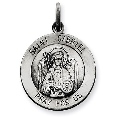 Saint Gabriel Medal Antiqued Sterling Silver QC5818, MPN: QC5818, 191101184222