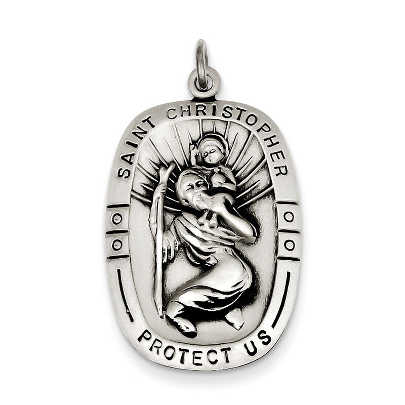 Saint Christopher Medal Sterling Silver QC3562, MPN: QC3562, 886774108407