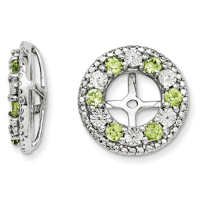 Peridot Earring Jacket Sterling Silver Rhodium QJ124AUG, MPN: QJ124AUG, 191101384905