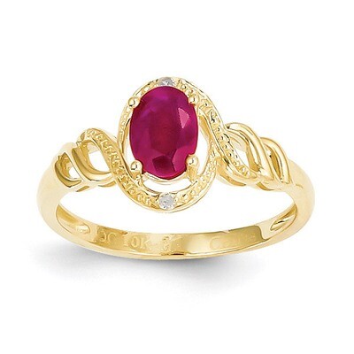 Genuine Ruby Diamond Ring 10k Gold 10XB304, MPN: 10XB304, 883957585864