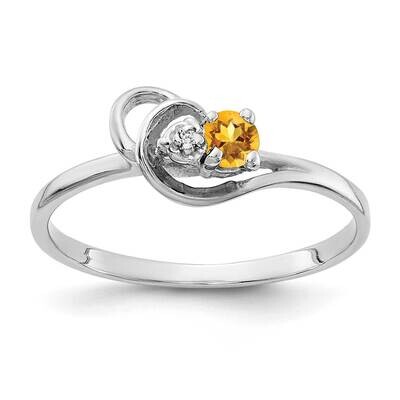 3mm Citrine AA Diamond Ring 14k White Gold X9739CI/AA, MPN: X9739CI/AA, 883957638454