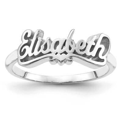 Casted High Polish Name Ring 10k White Gold 10XNR59W, MPN: 10XNR59W,