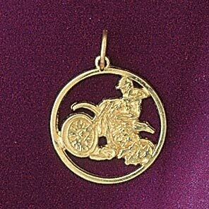 Dazzlers Jewelry Motorbike Pendant Necklace Charm Bracelet in Yellow, White or Rose Gold 6320, MPN:…