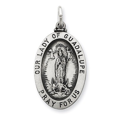 Our Lady Of Guadalupe Medal Sterling Silver QC455, MPN: QC455, 883957570815