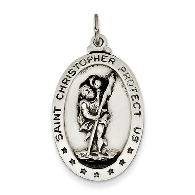 Saint Christopher Medal Sterling Silver QC3560, MPN: QC3560, 886774108384
