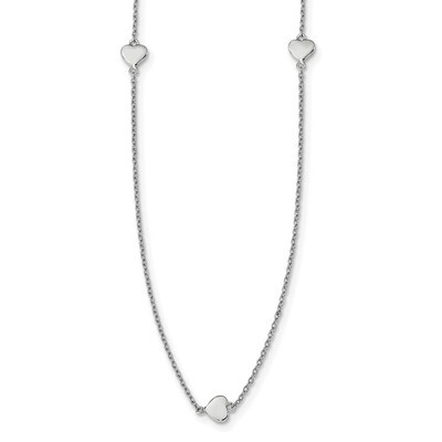 36in Hearts Necklace 36 Inch Sterling Silver Rhodium-plated QG4365-36, MPN: QG4365-36, 191101003271