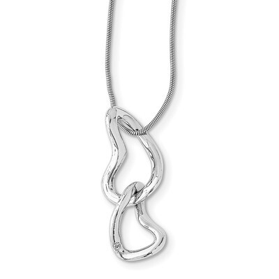 .015Ct. Diamond Heart Necklace Sterling Silver QW211-18, MPN: QW211-18, 883957504704