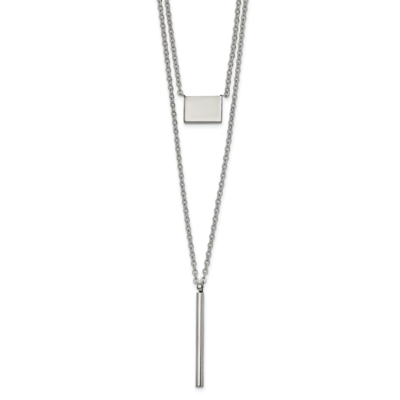 Multi Chain 16.5 Inch with 2 Inch Extension Necklace Stainless Steel Polished SRN2659-16.5 by Chise…