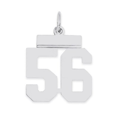Pendant Number 56 Polished Sterling Silver Small QSS56, MPN: QSS56, 883957101491