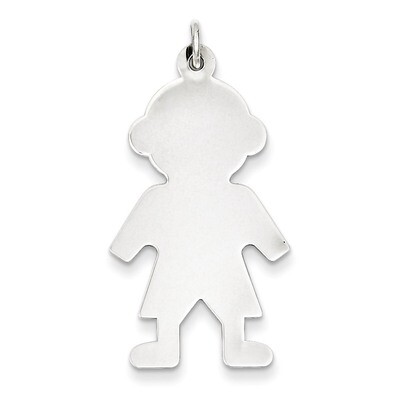 Boy Disc Charm Engravable Sterling Silver QM335/18, MPN: QM335/18, 883957559865