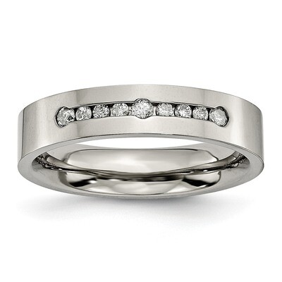 Polished 1/4Ct Tw. Diamond 6mm Band Titanium TB442A-10