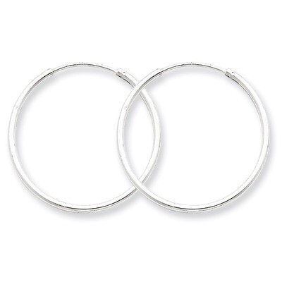 1.3mm Hoop Earrings Sterling Silver QE4354, MPN: QE4354, 883957929774