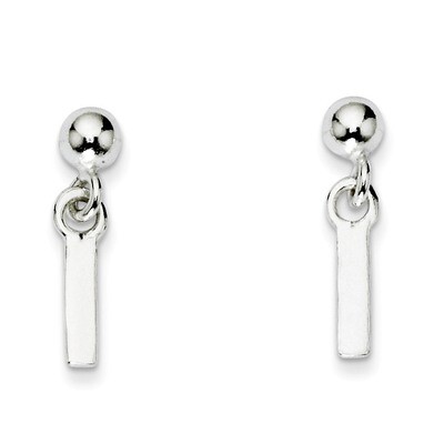 L Dangle Post Earrings Sterling Silver Polished QE6885L, MPN: QE6885L, 883957480244