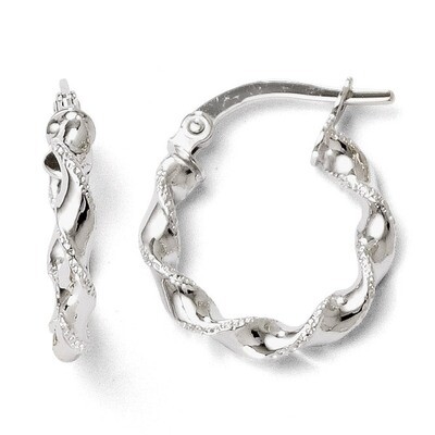 Leslie&#39;s Twisted Hoop Earrings - 14k White Gold HB-LE202, MPN: LE202, 883957023380
