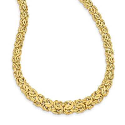 Fancy Graduated 7-12mm Flat Byzantine Necklace 14k Gold SF2733-17.5, MPN: SF2733-17.5, 191101982477