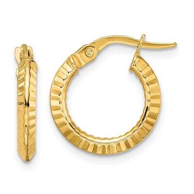 Textured Hoop Earrings 14k Gold Polished YE1904, MPN: YE1904, 716838357406