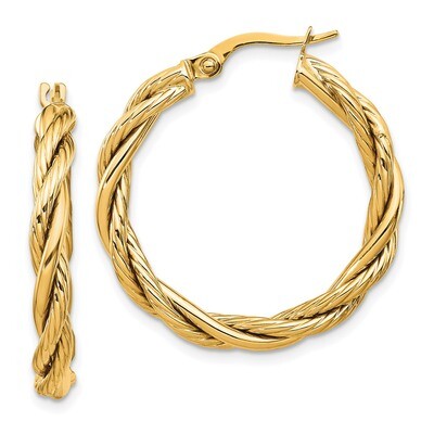 Leslie&#39;s Hoop Earrings 14k Gold Polished Twisted HB-LE1839, MPN: LE1839, 191101023668