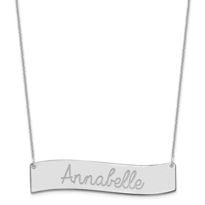 Polished Curved Bar Necklace 14k White Gold Large XNA1253W, MPN: XNA1253W,
