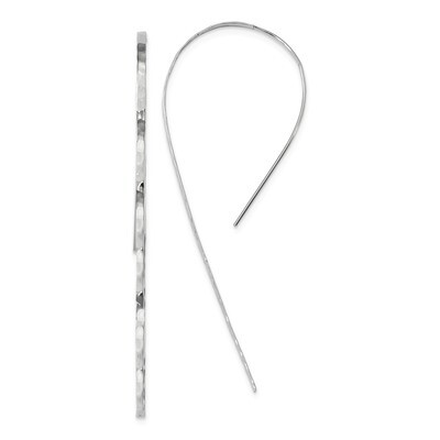 Textured Threader Earrings Sterling Silver Rhodium-plated Polished QE13584, MPN: QE13584, 191101232…