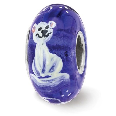 Little Nora Fenton Glass Bead Sterling Silver Hand Painted QRS3898, MPN: QRS3898, 19727658944