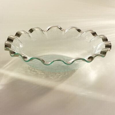 Annieglass Ruffle Platinum Large Salad Bowl 15 Inch, MPN: P211, UPC:
