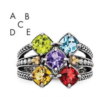 Five-Stone Mother&#39;s Ring Mounting Sterling Silver &amp; 14k Gold QMR11/5-5, MPN: QMR11_5--6, 8867742419…