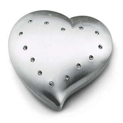 Brushed Heart Jewelry Box with Crystals GM9144, MPN: GM9144, 47105039061
