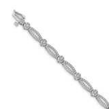 Flower Link &amp; Link Bracelet 14k White Gold Diamond BM4626-200-WA, MPN: BM4626-200-WA, 883957385969