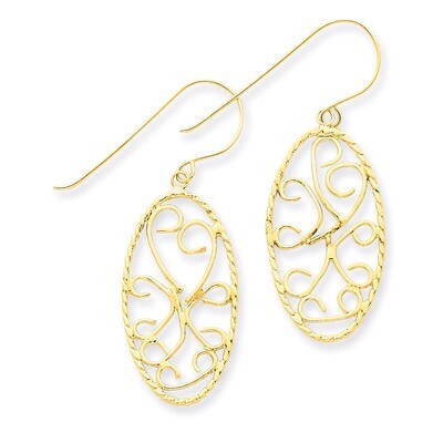 Oval Fancy Curved Bars Earrings 14k Gold TH586, MPN: TH586, 191101372063