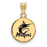 MLB Miami Marlins Small Enamel Disc Pendant Gold-plated Sterling Silver GP027MIN, MPN: GP027MIN, 19…