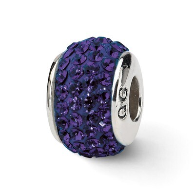 Purple Violet Full Swarovski Crystal Bead Sterling Silver QRS1994, MPN: QRS1994, 883957514956