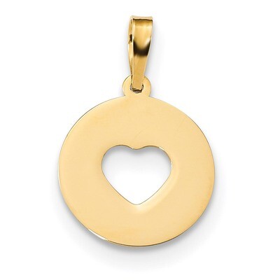 Cut-out Heart Pendant 14k Gold Polished K5852, MPN: K5852, 886774037325