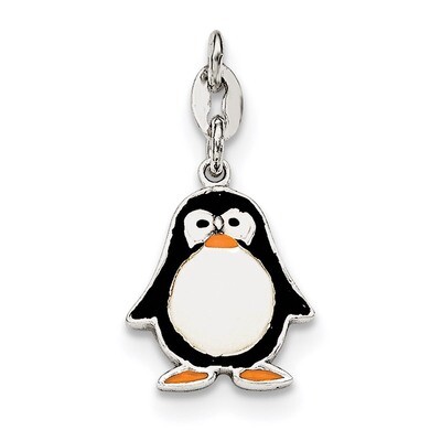 Enamel Penguin Pendant Sterling Silver QC7939, MPN: QC7939, 191101471407