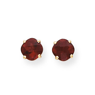 6x6mm Cushion Garnet Checker Earring 14k Gold XE107GC, MPN: XE107GC, 883957090702