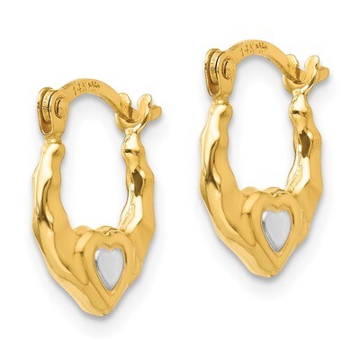 Heart Hollow Hoop Earrings - 14k Gold SE2409 by Madi K, MPN: SE2409, 883957468051