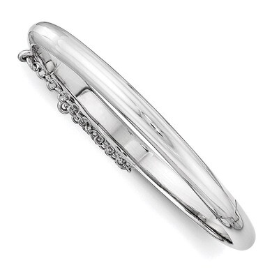 Safety Hinged Child&#39;S Bangle Sterling Silver Rhodium-Plated Polished QB778, MPN: QB778, 191101389207