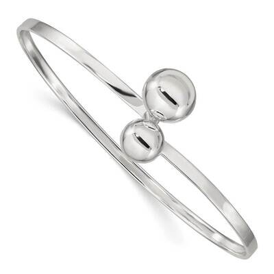 Twisted Ball Catch Bangle Sterling Silver QB1325, MPN: QB1325, 886774014951