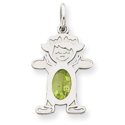 Girl 6x4 Oval Genuine Peridot-August 14k White Gold XCK48, MPN: XCK48, 883957295091