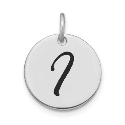 Letter I Black Epoxy Initial Disk Charm 14k White Gold Polished YC1436WI, MPN: YC1436WI, 1969040876…
